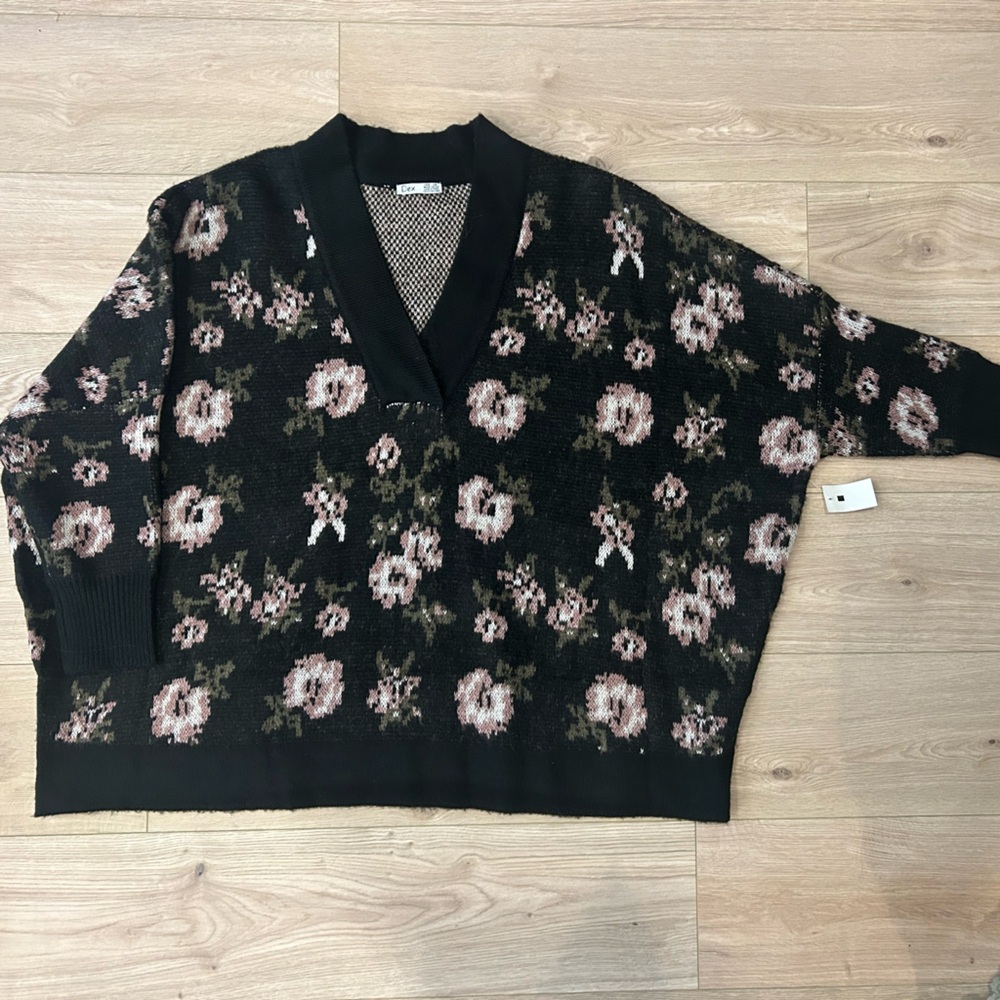 Floral Black Sweater